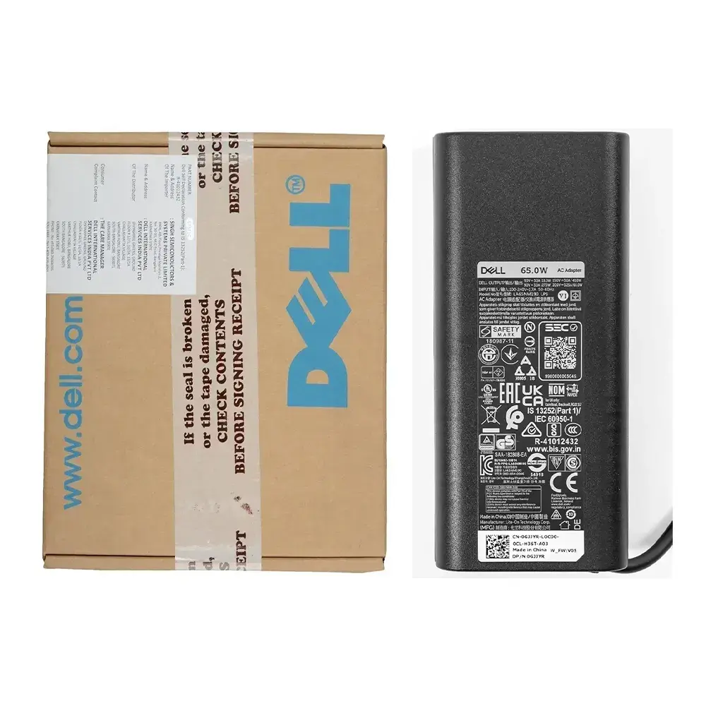 Dell Laptop Adapter Original 65w 20v/3.25a |Type-C (Box Seal Opened for Serial No)  (Power Cable Not Included)